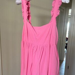 Heyson Pink Ruffled Sleeveless Dress (L)